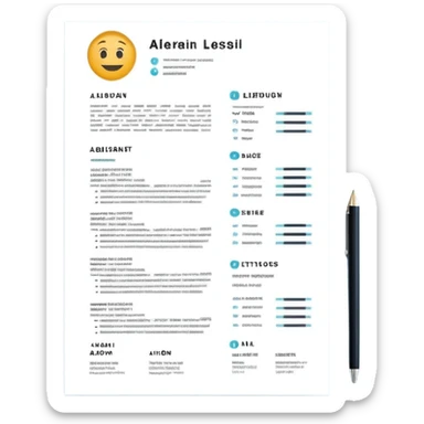 resume sheet with AI letters sticker