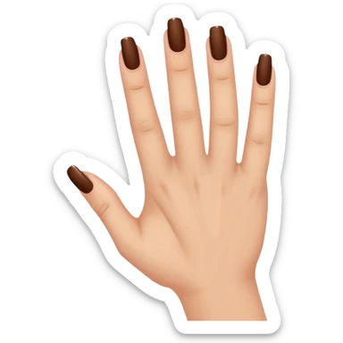 brown nails on a hand with 5 finger, but a pretty and feminine hand sticker