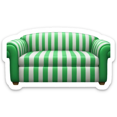Striped green and white sofa sticker