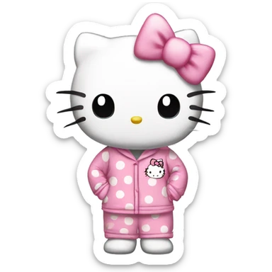 Hello Kitty en pyjama hello kitty  sticker
