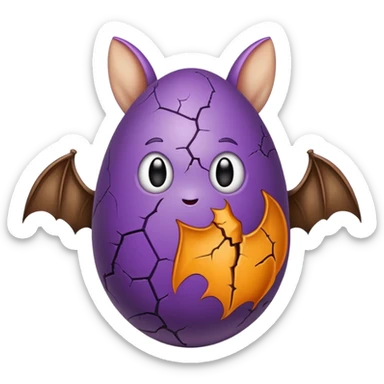 easter egg with bat sticker