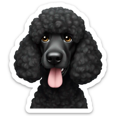 Black standard phantom poodle sticker