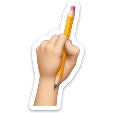 hand holding a big pencil in fist sticker