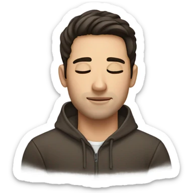 Eyes closed Handsome 30 year old man with dark brown hair with eyes closed sticker