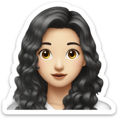 Adolescente asiatique cheveux longs noirs peau claire sticker