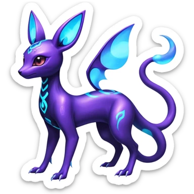 Shiny Ethereal Celestial Futuristic Divine Salandit-Umbreon-Espeon-Hybrid (Full body) sticker