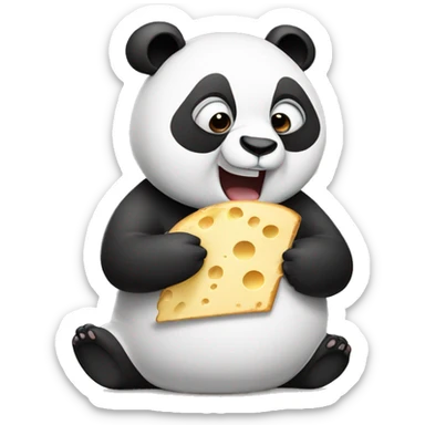 Panda eating a cheese sandwhich  sticker