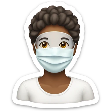 Face with facemask skincare sticker