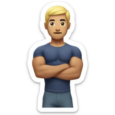 Asian man with muscles sticker