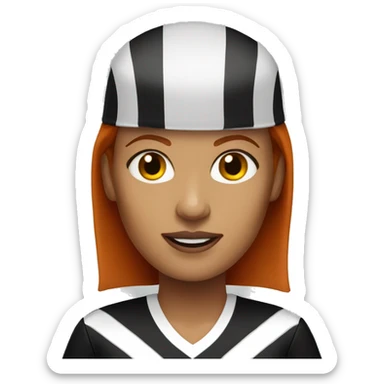 light-skinned female referee with straight red hair sticker