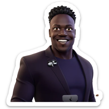 happy dark-skinned man smiling sticker