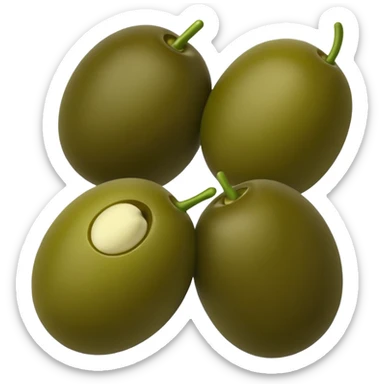 just black and green olives cut sticker