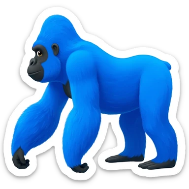 A blue gorilla with no legs sticker