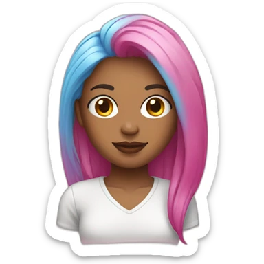 female graphic designer with unicorn fetiche and pink hair sticker