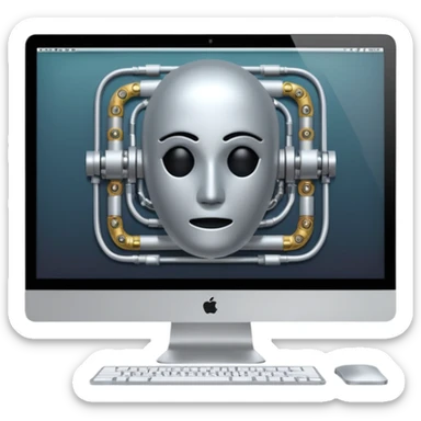 AI webflow on a computer - really complicated, no faces sticker