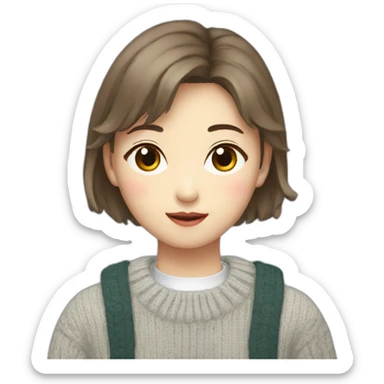 Pretty South Korean School Crush in a sweater sticker