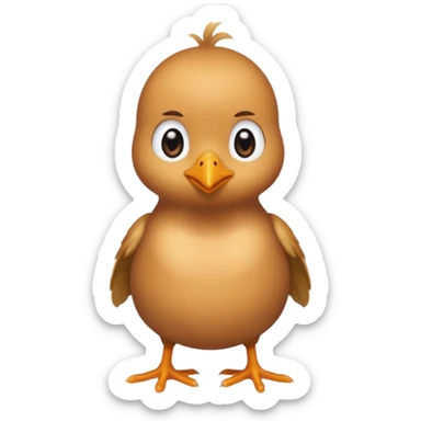 A chick with no arms with human feet staring sticker