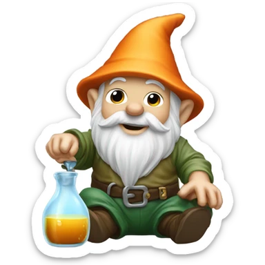 gnome pouring liquid on the ground as tribute to his homies sticker
