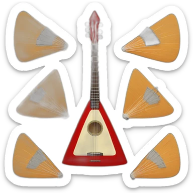 russian Folk Instrument triangle shape Balalaika 3 string sticker