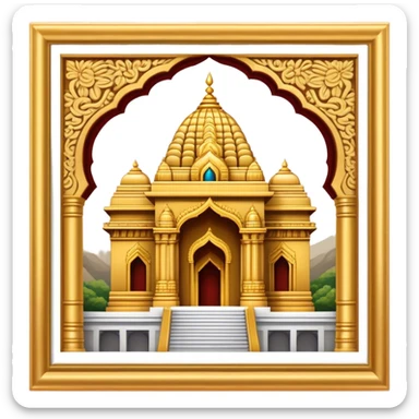 Tirupati Balaji Temple Landmark Emoji – Showcasing the temple’s golden entrance and intricate carvings. sticker