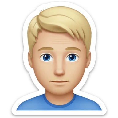 A guy with blonde hair and blue eyes that looks masculine sticker