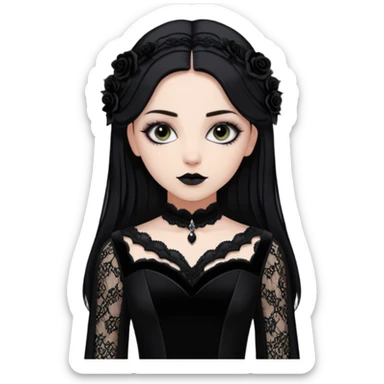 Adelaide Victoria Kane in black goth dress sticker