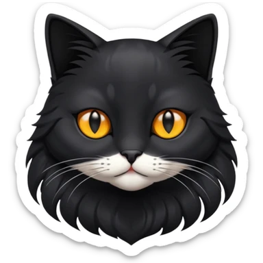 Solin wäre ein Kater mit nachtschwarzem, glänzendem Fell, kräftig gebaut und zugleich von seltener Eleganz. Sein Blick – tief und warm – scheint in die Seele zu führen, während seine Bewegung lautlos ist wie ein Schatten, der sich still an die Seite schmiegt.ihn nichts auf der Welt erschüttern. sticker