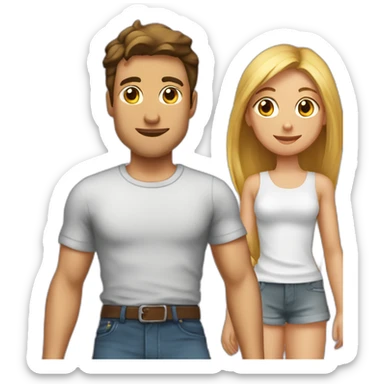 Garçon a genoux devant une fille sticker