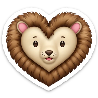 heart made of fur sticker