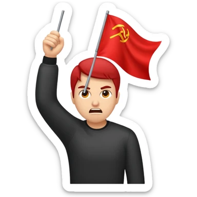 Red flag throwing b sticker