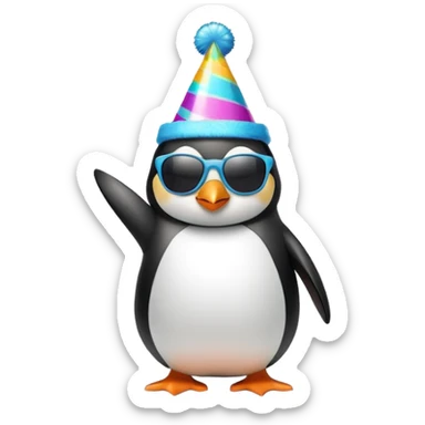 Pingüino discotequero sticker