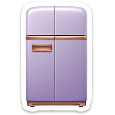 Realistic pastel Purple and metallic copper vintage fridge.  sticker
