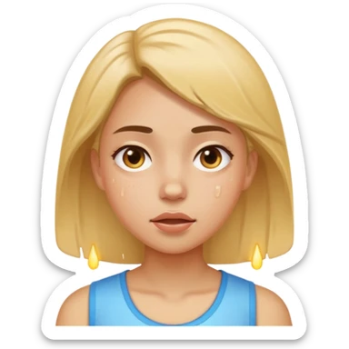 girl sweating a lot sticker