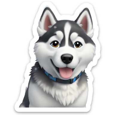 Husky puppy in the snow sticker