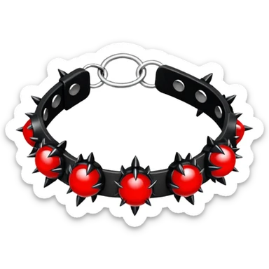 Black and red gothic punky badass cool awesome epic shiny thorny bracelet armlet  sticker