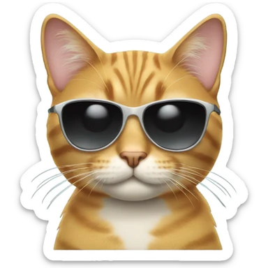 Cat with sunglasses sticker