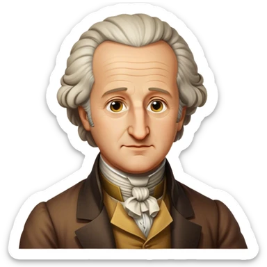 Cinematic Realistic Johann Wolfgang von Goethe Portrait Emoji, depicted as an intellectual literary giant with a thoughtful gaze and refined attire, rendered with detailed textures and warm classical lighting that captures his enduring literary influence. sticker