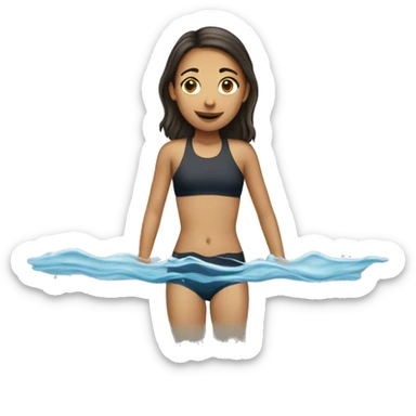 girl swimming sticker