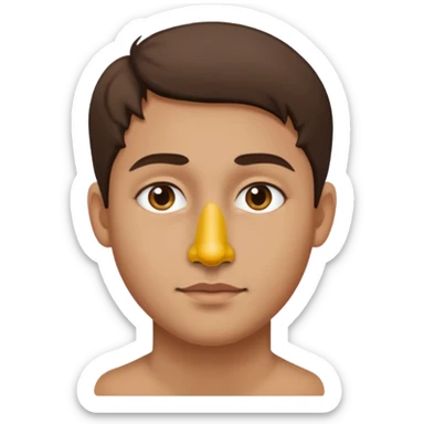 Paint on only nose, half body, shape face. sticker