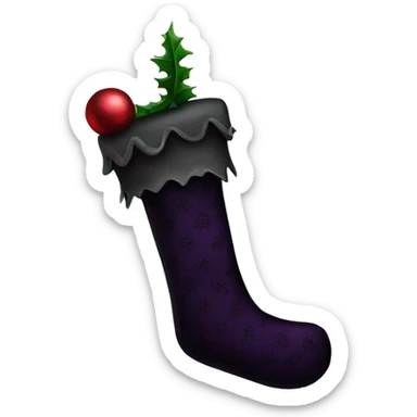 Gothic Christmas stocking sticker