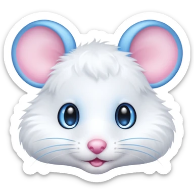 A mouse face with blue light halo sticker
