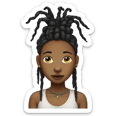 Girl with dreads and nose piercings sticker
