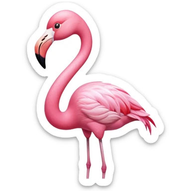 cute flamingo with a curved neck sticker