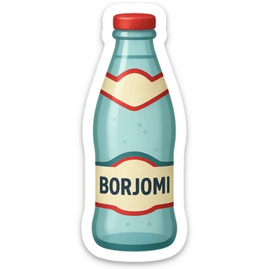 Borjomi water bottle emoji with label, variation 2 sticker