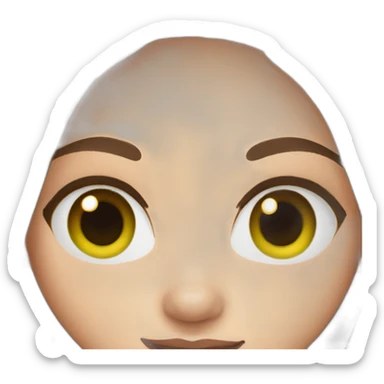 straight brown hair girl with green eyes and freckles sticker