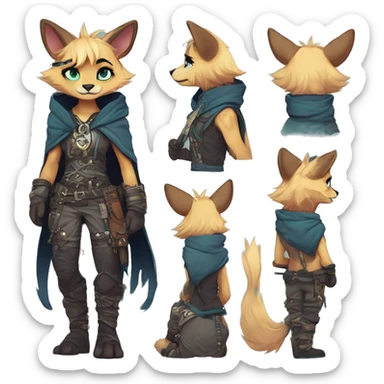 Cool cute Kawaii edgy fantasy animal  fursona Fionbri by griffsnuff & LiLaiRa & Falvie full body sticker