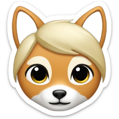 anthony-asian-designer-blond-hair-with-fox-on-shirt sticker