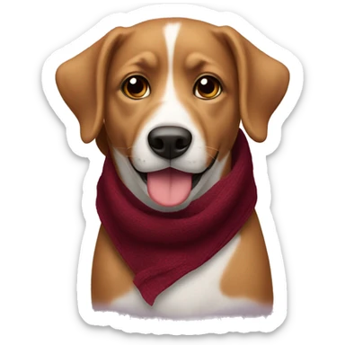 Dog with Burgundy scarf sticker