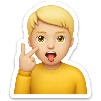 emoji biting index finger sticker
