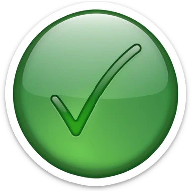 Green tick in blue colour sticker